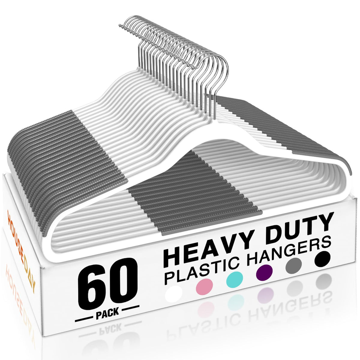 House Day heavy-duty hanger front view; sturdy support for heavy garments.