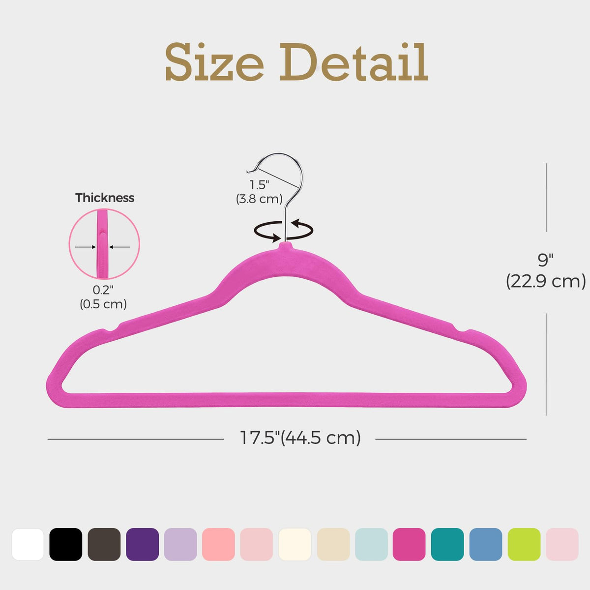 HOUSE DAY Heavy-duty velvet hanger supports garments up to 11 lbs.