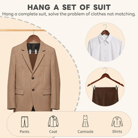 House Day heavy-duty wooden hangers provide strong support for bulky jackets