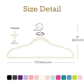 House Day ivory velvet hanger space-saving profile for compact closet organization.