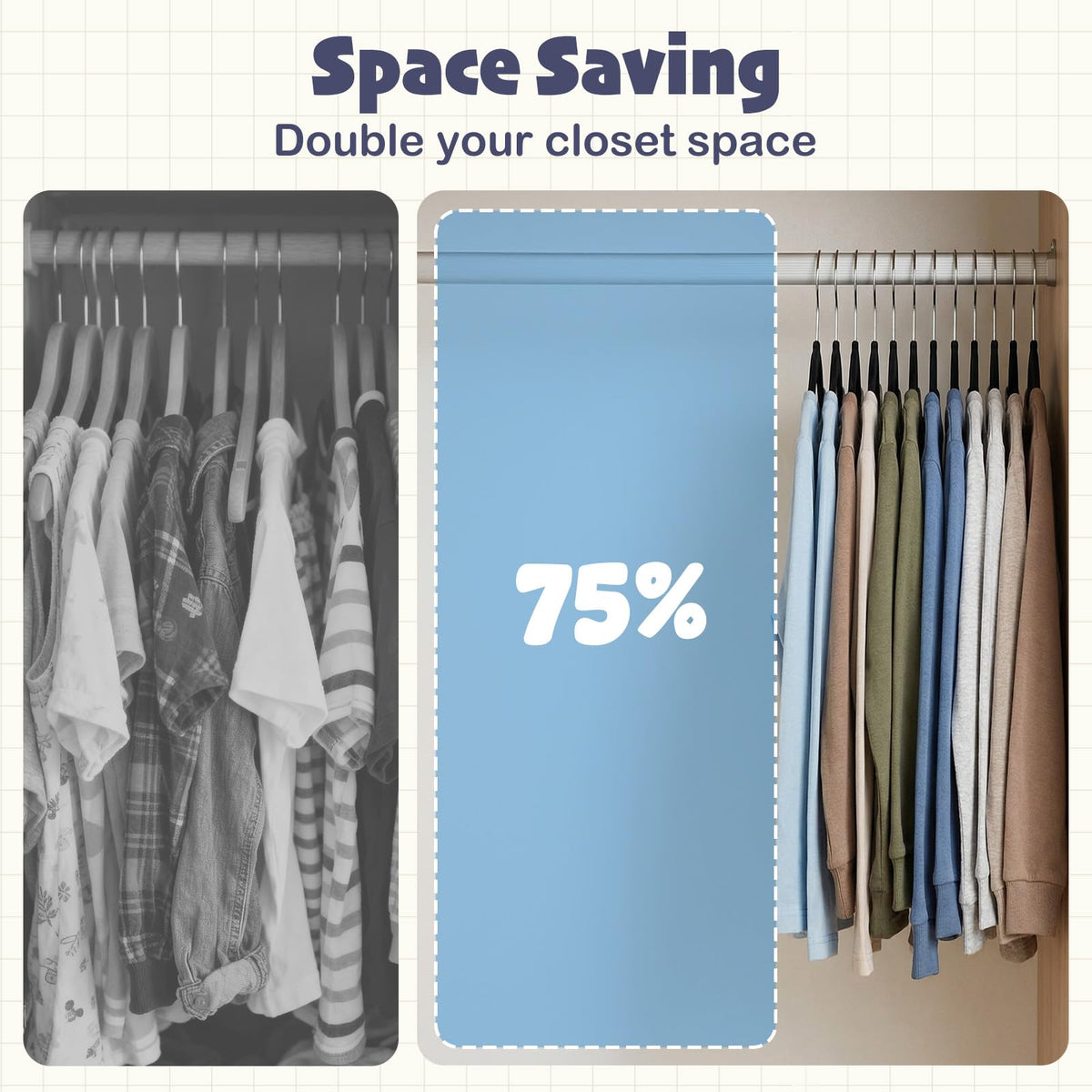 House Day size-14inch-by-8inch hangers fit kids 7-15 ages for tidy wardrobes