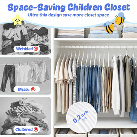 HOUSE DAY slim-profile hangers maximize closet space in kid rooms