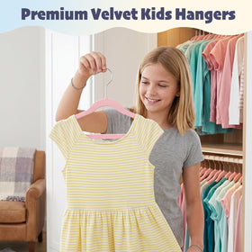 HOUSE DAY velvet kid hanger shoulder contour protects straps