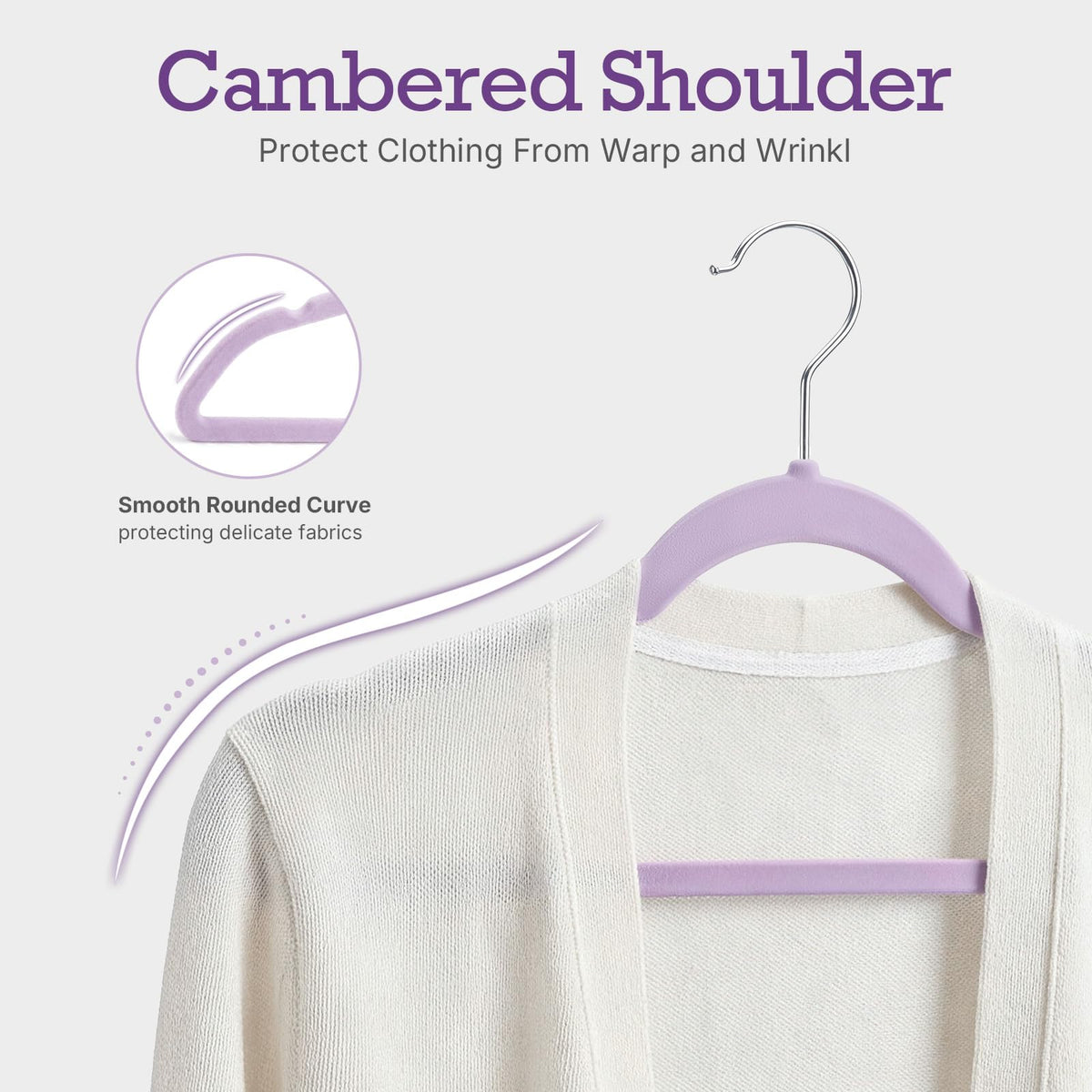 House Day Lt-Purple Velvet Hangers with 360° hook for versatile hanging angles