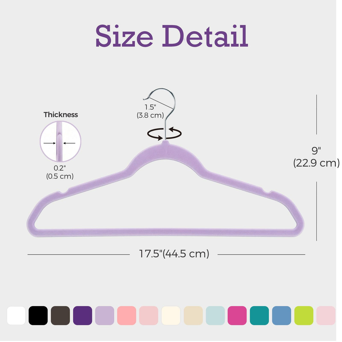 Ultra-thin design of House Day Lt-Purple Velvet Hangers saves closet space