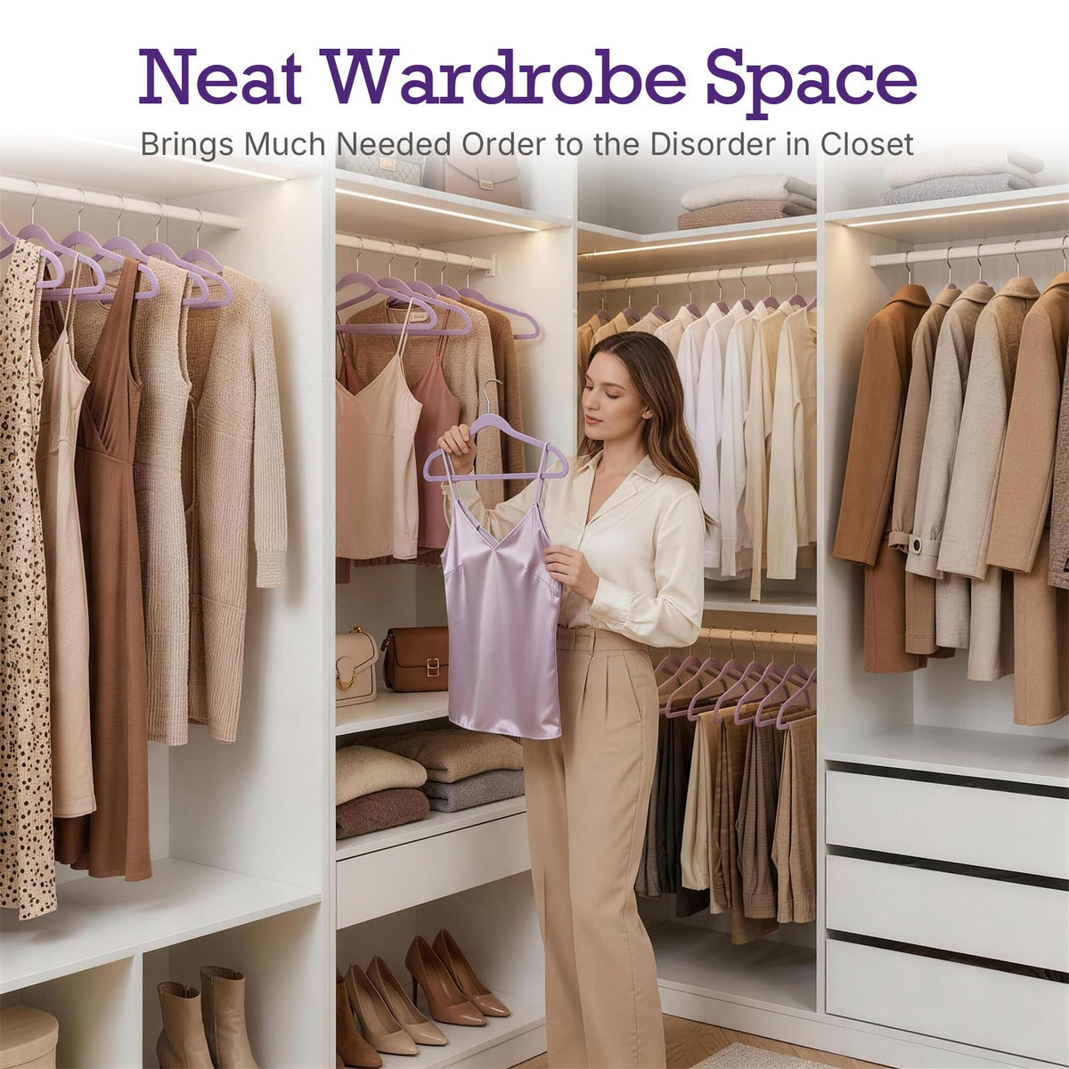 Sturdy material and construction of House Day Lt-Purple Velvet Hangers