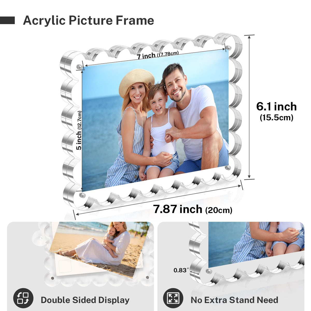 HOUSE DAY magnetic closure 5x7 frame keeps memories securely displayed