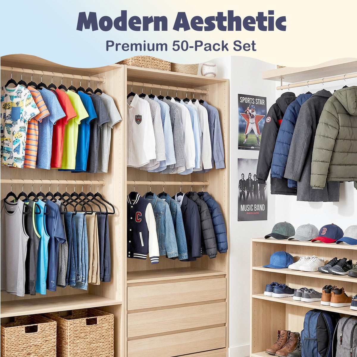 House Day kid hangers create tidy closets with a slim profile and sturdy grip