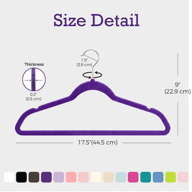 HOUSE DAY Noble-Purple Velvet Hangers 360-degree swivel hook enables versatile hanging angles.