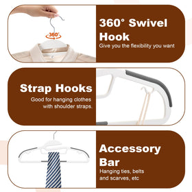 HOUSE DAY hanger with non-slip pads prevents clothes from sliding.