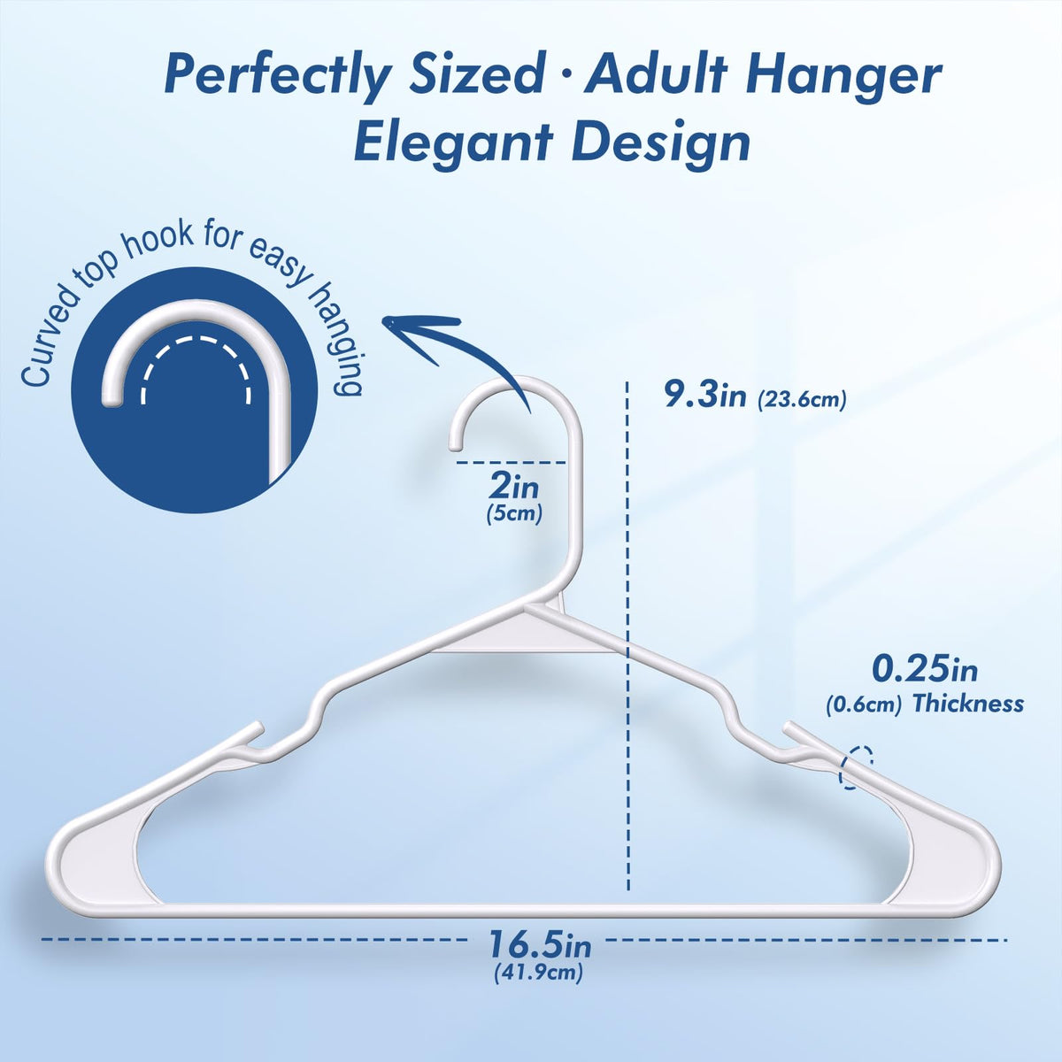 HOUSE DAY hangers with non-slip shoulder grooves prevent slipping on delicate tops.