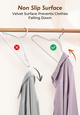 House Day velvet surface prevents slipping on silk and satin garments.