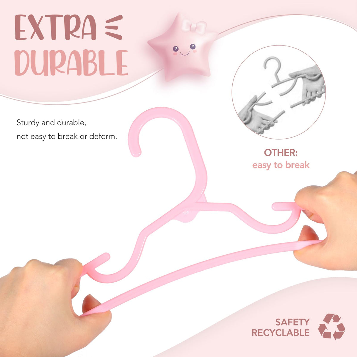House Day pink kids hangers add a cheerful touch for small garments.