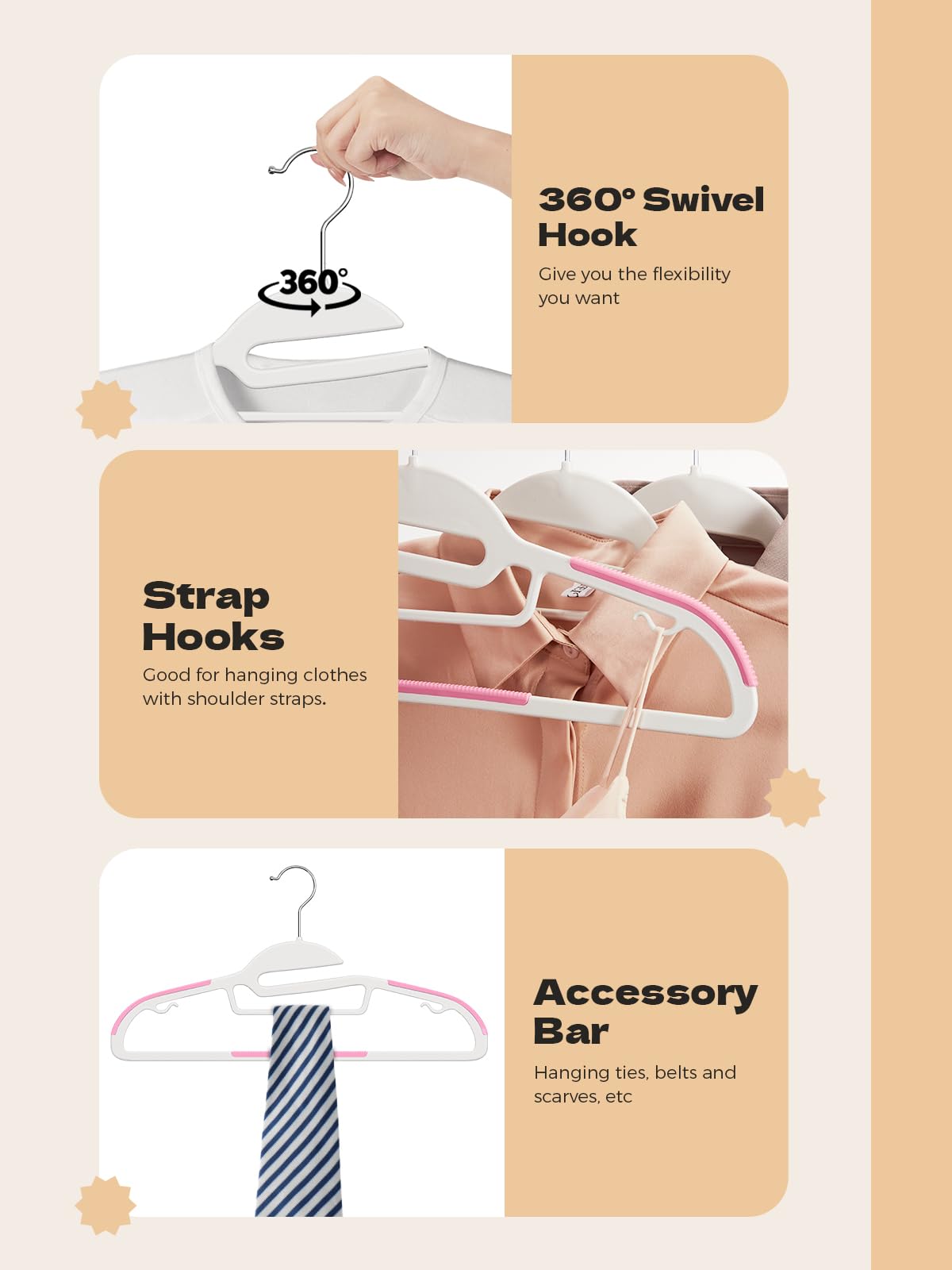 House Day heavy-duty pink plastic hanger supports up to 11 lbs.