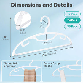House Day all-season hanger supports coats, dresses, and lighter garments alike.