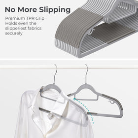 HOUSE DAY heavy-duty ABS hangers support coats without bending.