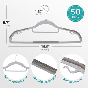 HOUSE DAY hanger with non-slip bottom bars stabilizes bulky items.