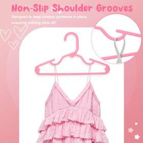 House Day 11-inch pink baby hangers with smooth surface protect delicate fabrics.