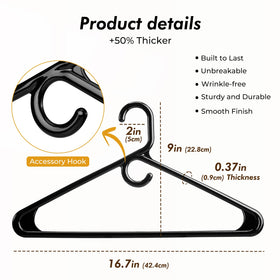 HOUSE DAY 20 lb capacity hanger keeps jackets solidly supported without bending.