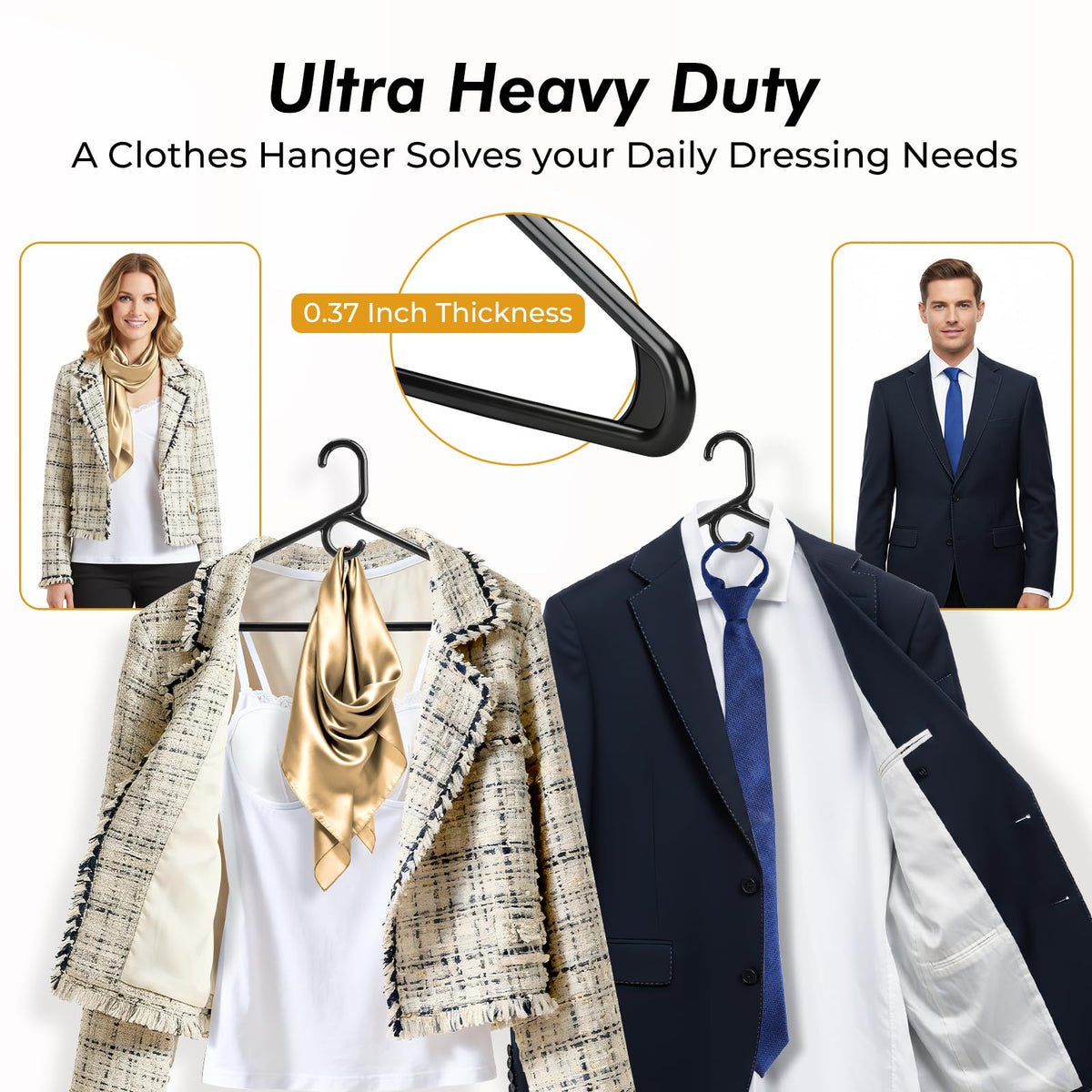 HOUSE DAY denim hanger holds jeans securely to preserve shape.