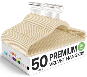HOUSE DAY Premium Velvet Hangers non-slip shoulder detail for secure garments