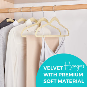 Space-saving ultrathin profile helps maximize closet space and shape retention
