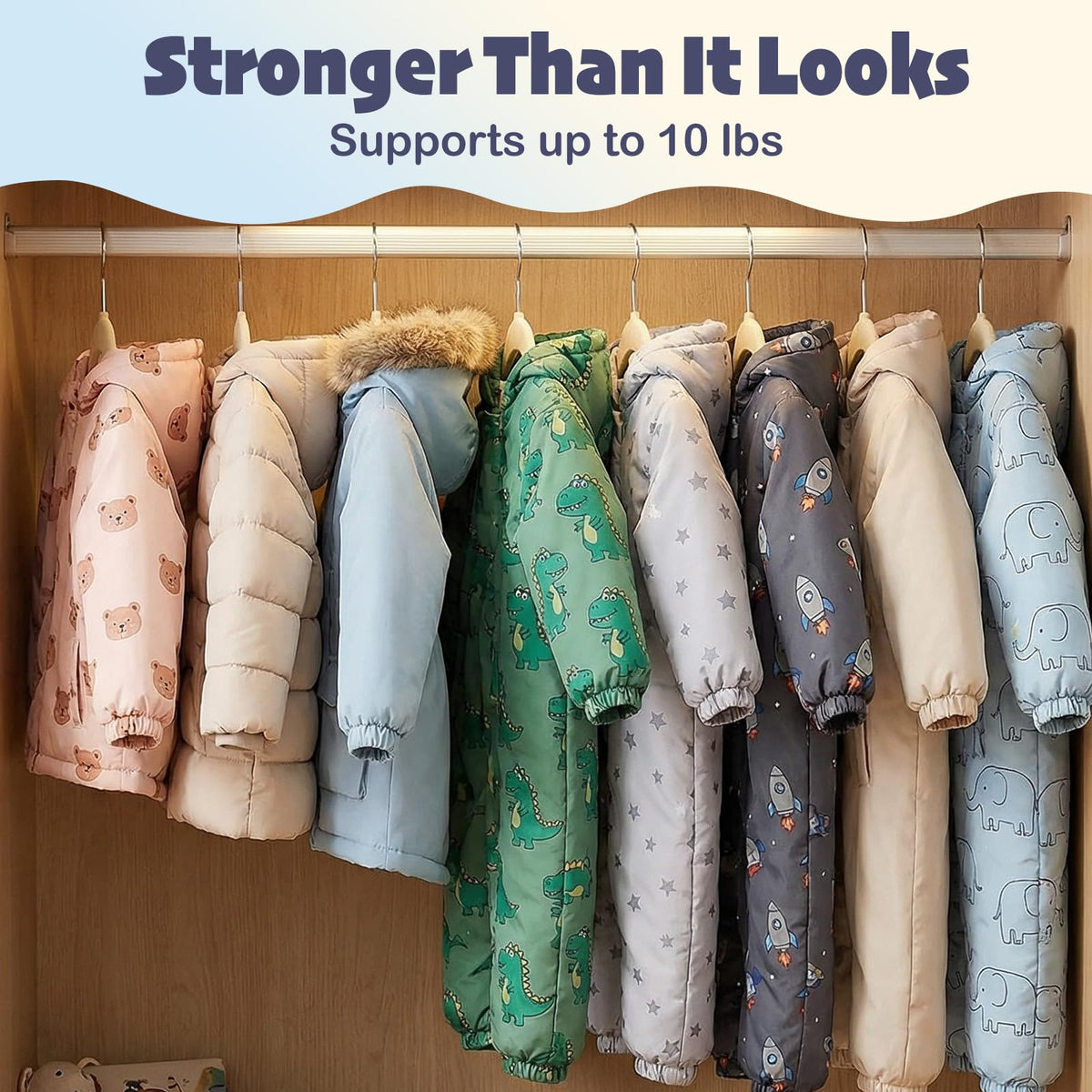 House Day rounded-edge design protects garment shapes during daily dressing.