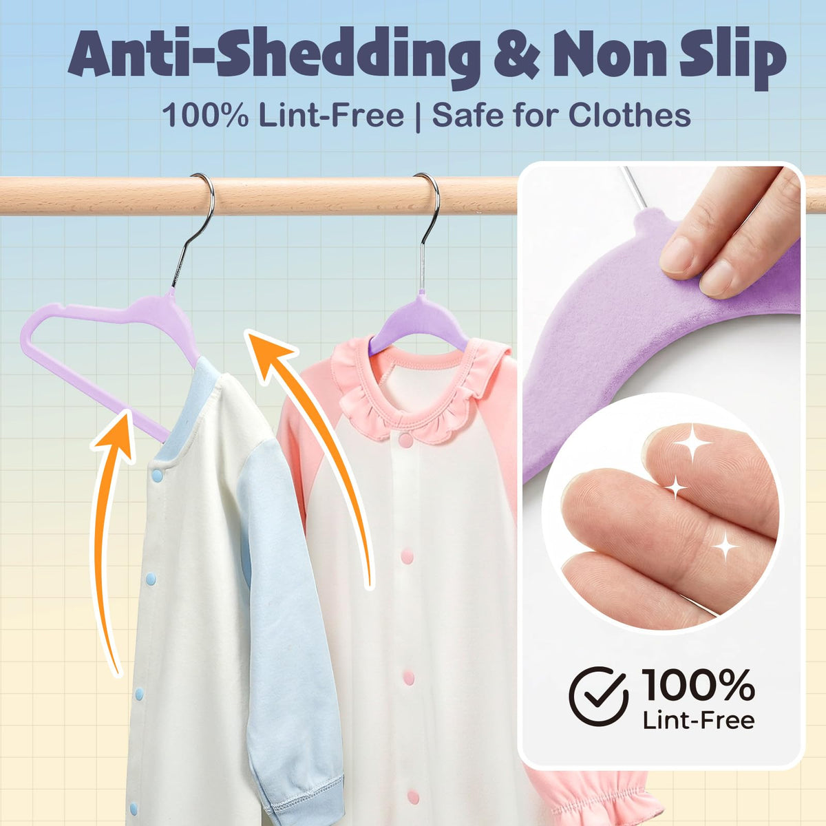 House Day rounded-edge velvet hanger to protect garment shape