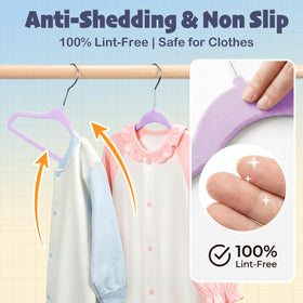 House Day rounded-edge velvet hanger to protect garment shape