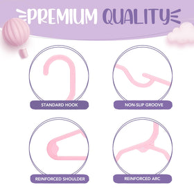 House Day hangers with rounded edges protect fabrics and skin.
