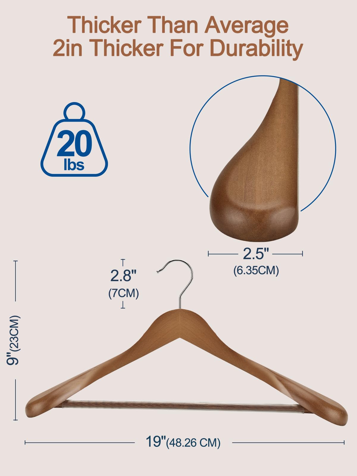 House Day six-pack of wooden hangers for consistent closet storage.