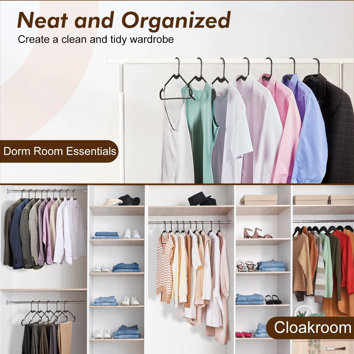 HOUSE DAY slim 0.25-inch profile saves closet space efficiently.