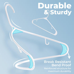 HOUSE DAY slim profile maximizes closet rod space.