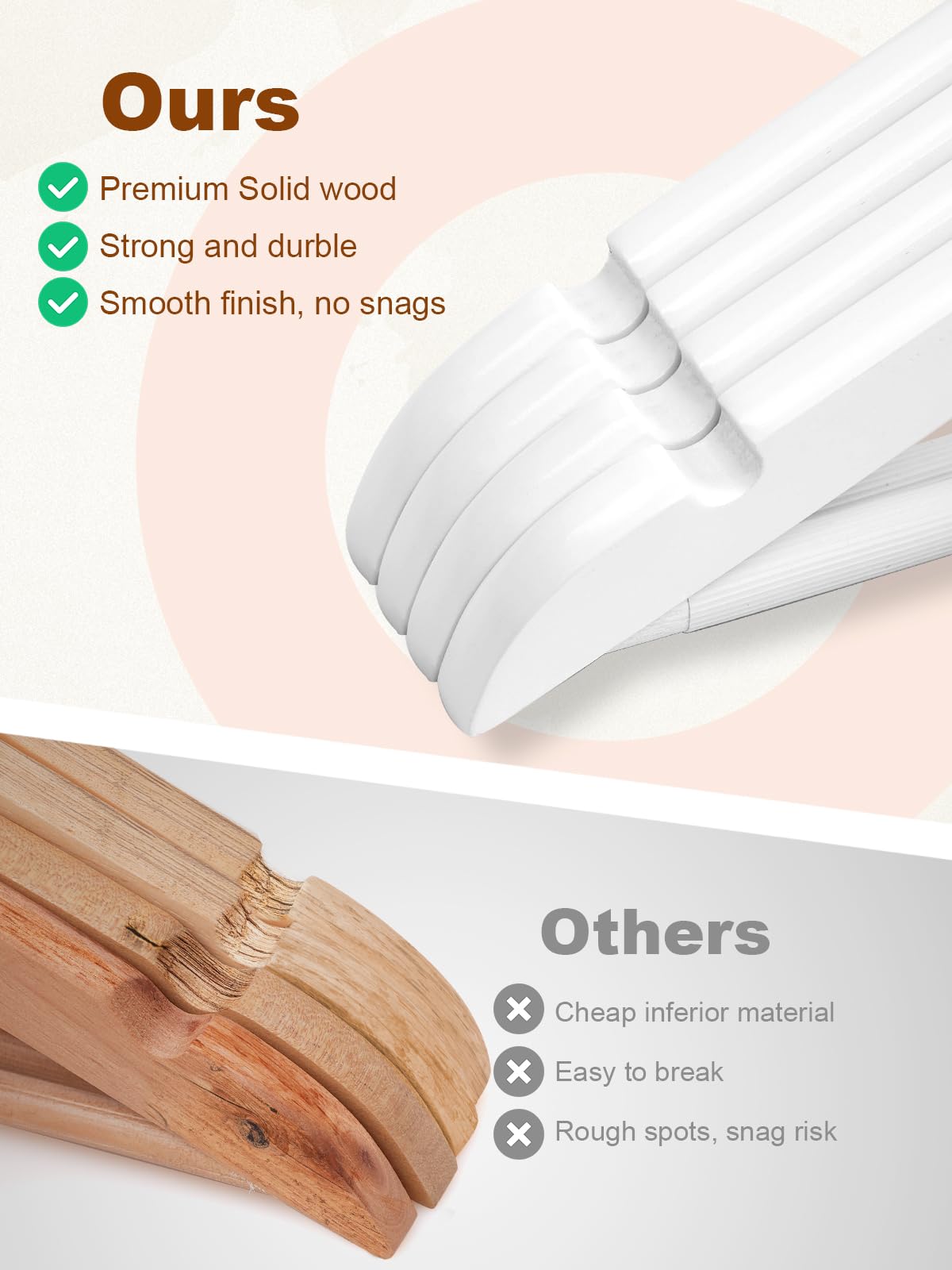 House Day smooth finish hanger prevents snagging garments.