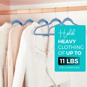 Soft velvet finish protects fabrics from snags and wrinkles.