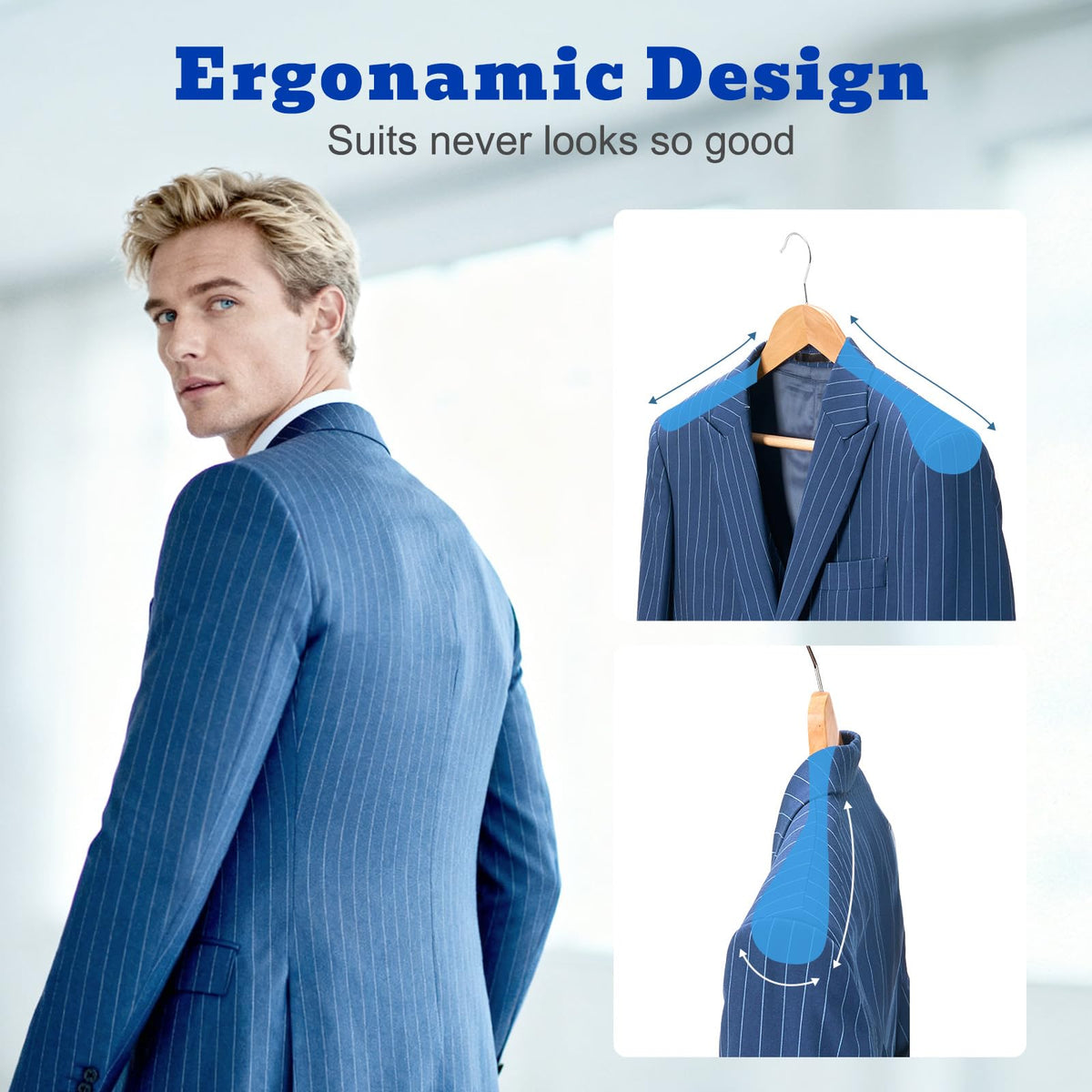 HOUSE DAY solid lotus wood hanger highlights premium quality for coats.