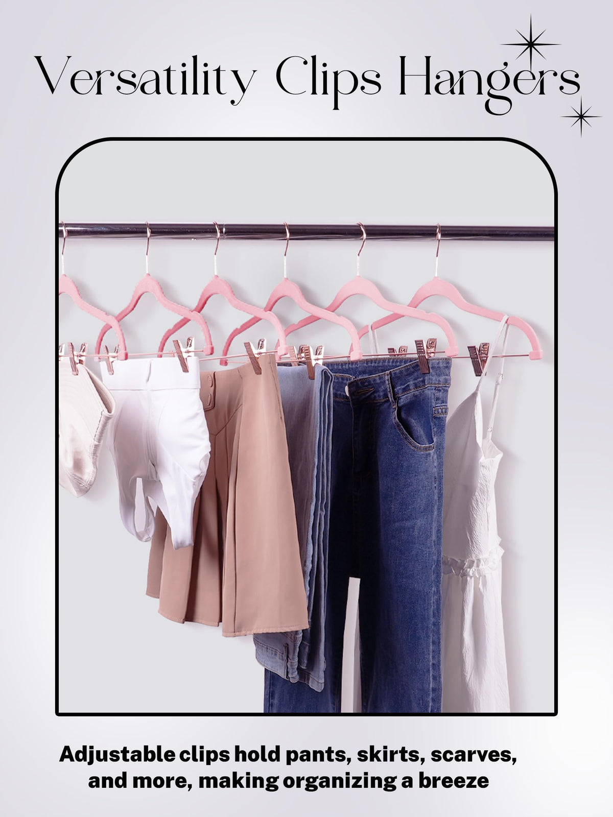 House Day space-saving closet view highlights slim hangers.