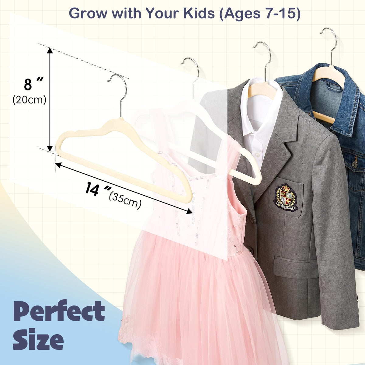House Day space saving velvet hanger designed for kids closets