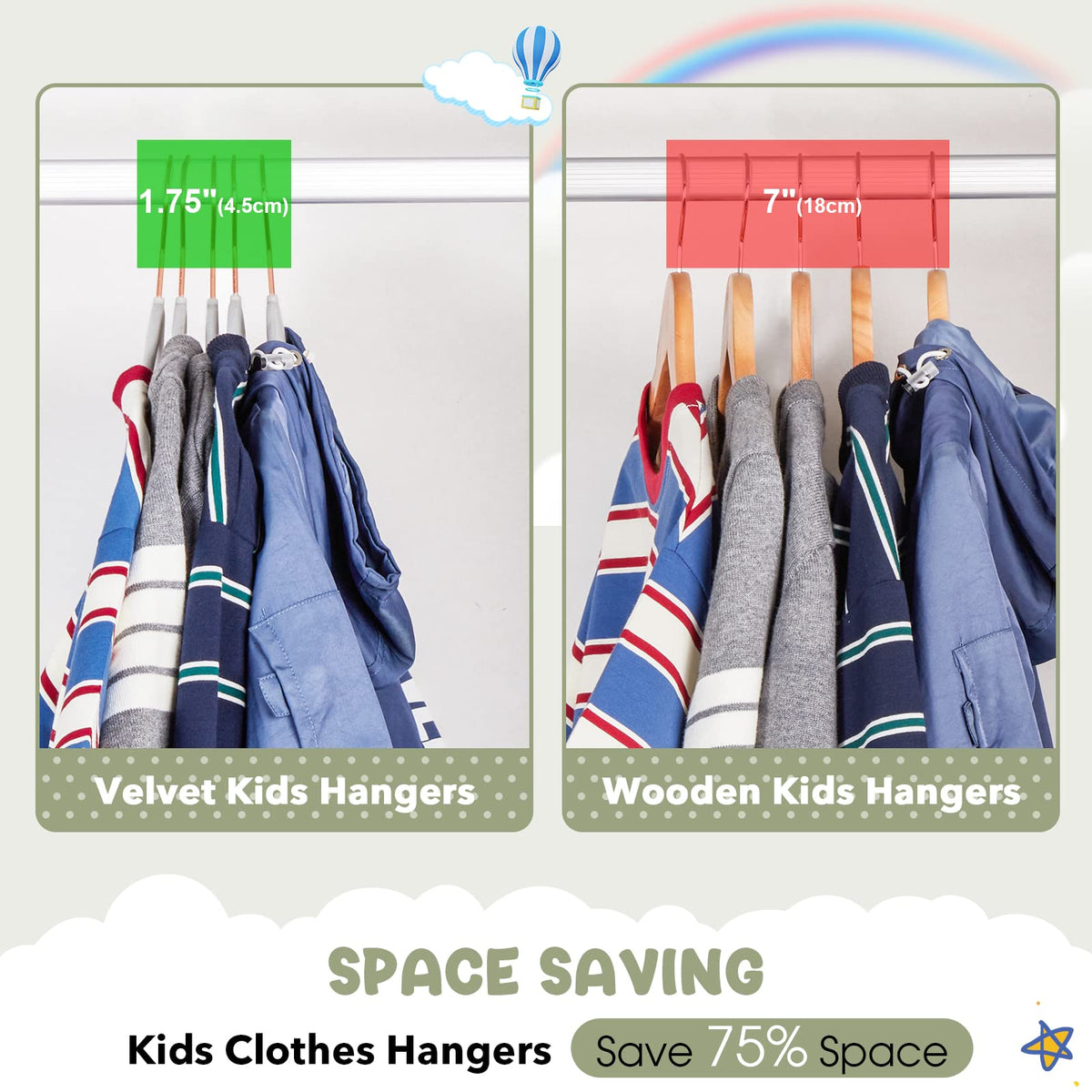 HOUSE DAY ultra-thin design maximizes hanging capacity in small closets