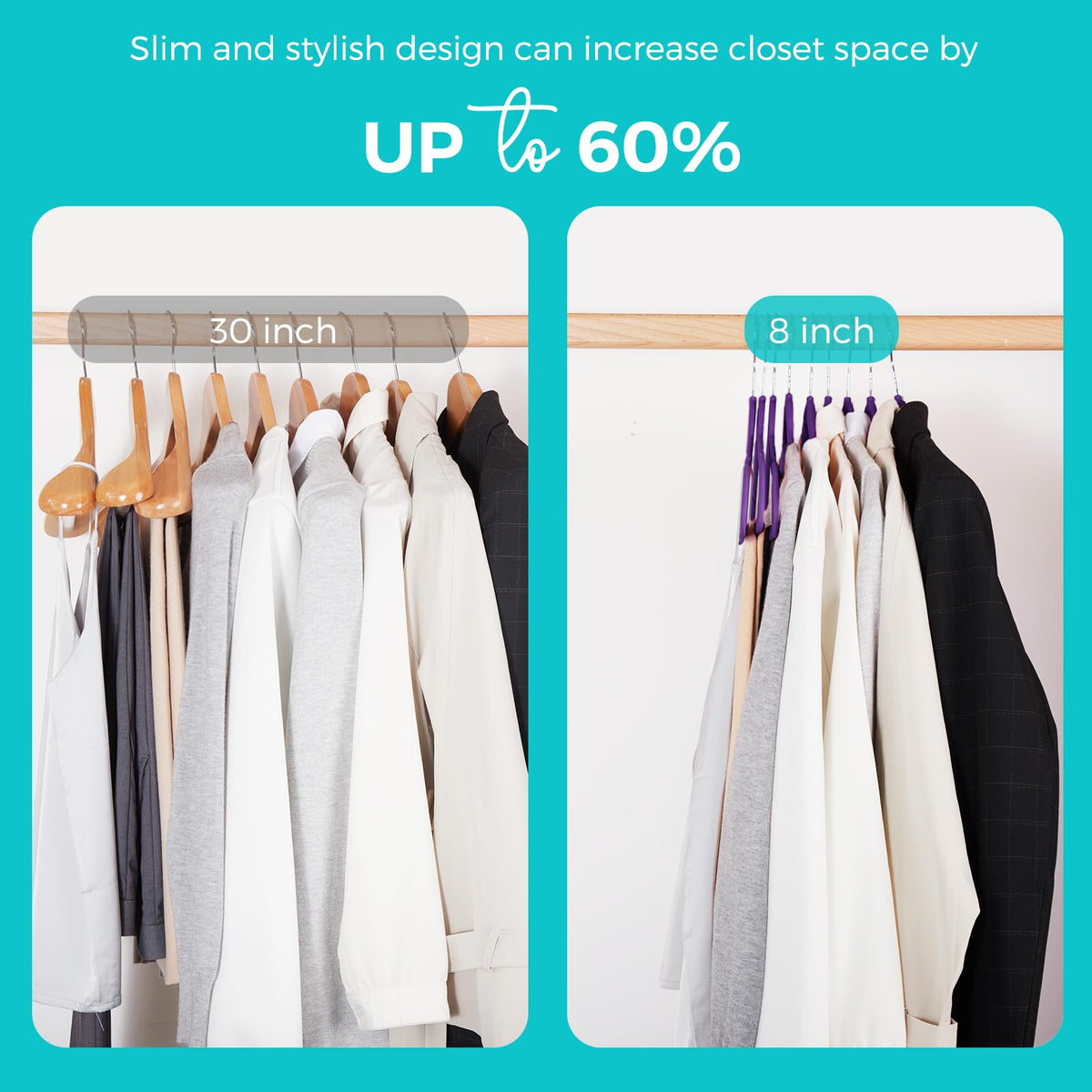 House Day ultra-thin velvet hangers maximize closet space while keeping garments smooth.