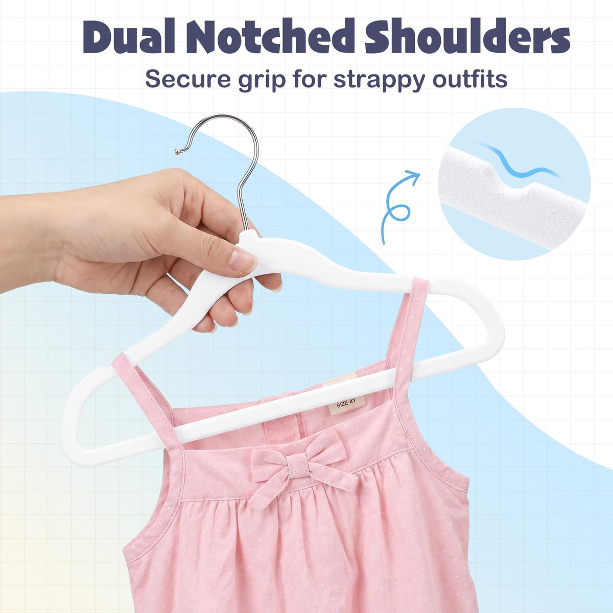 HOUSE DAY non-slip flocked finish protects delicate fabrics from slipping.