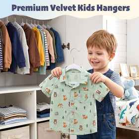 HOUSE DAY velvet baby hangers with non-slip notches grip camisoles and dresses securely.
