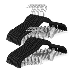 House Day velvet hangers 36-pack demonstrate space-saving closet organization.