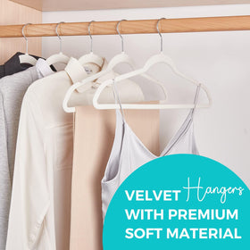 HOUSE DAY velvet hanger with 360-degree swivel hook for easy rehangs