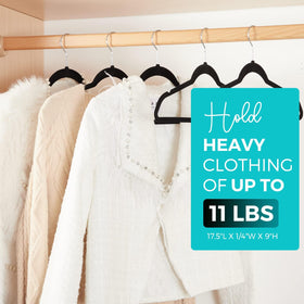 Clothes arranged neatly with House Day velvet hangers in a spacious wardrobe