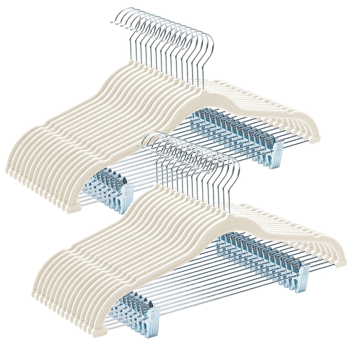 House Day velvet hangers adjustable clips close-up gripping delicate fabrics