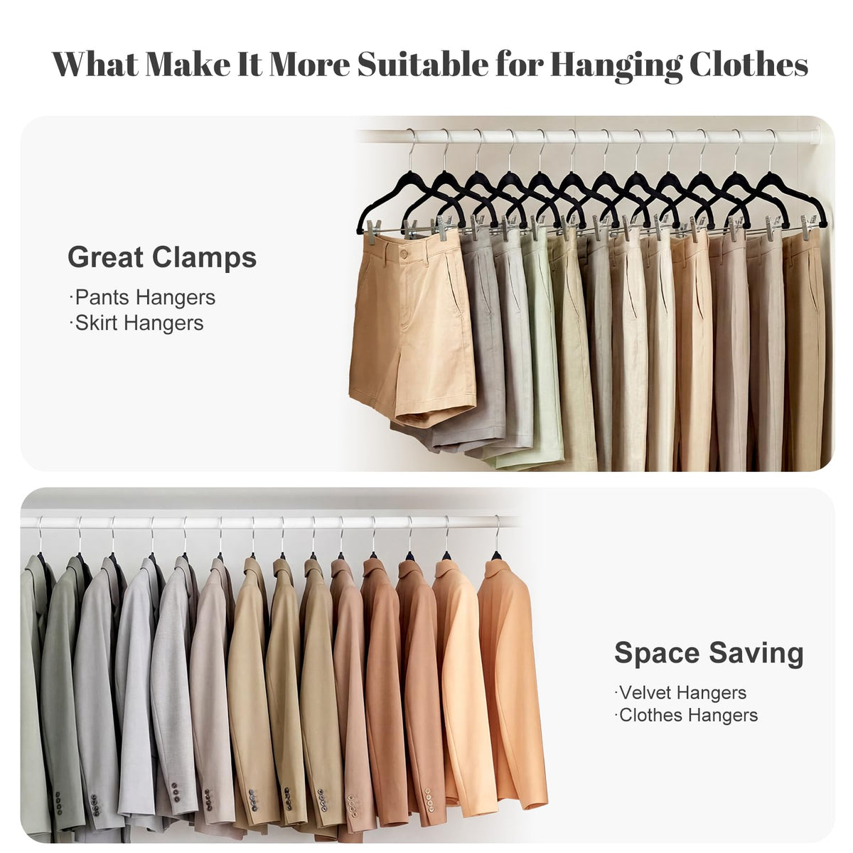 House Day velvet hangers adjustable clips enable secure fitting for skirts and pants.