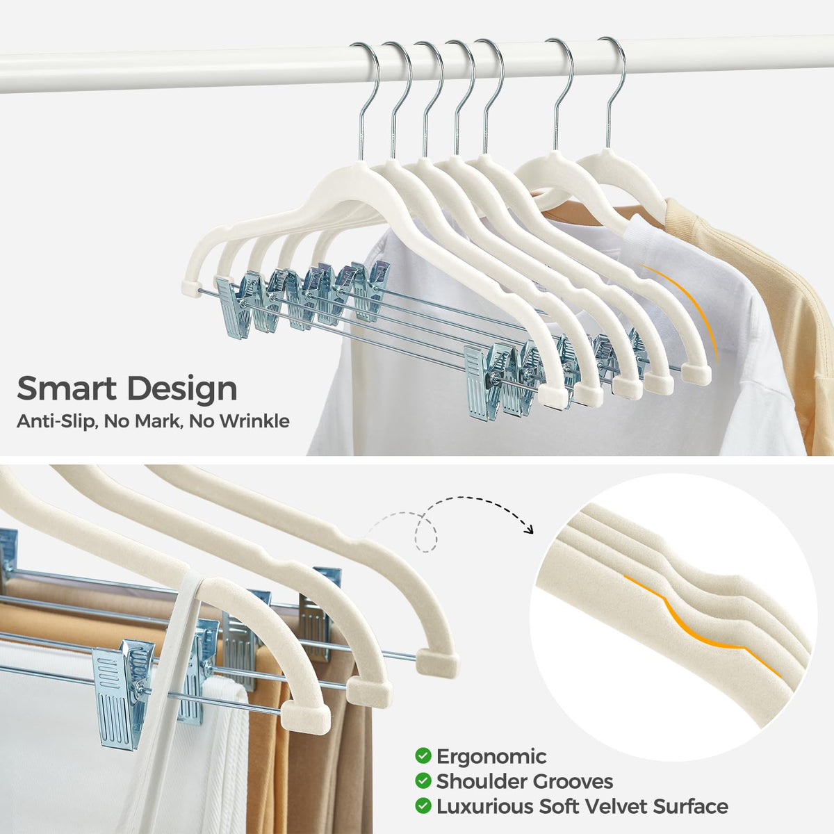 HOUSE DAY velvet hangers heavy-duty frame supports up to 10 lbs per hanger