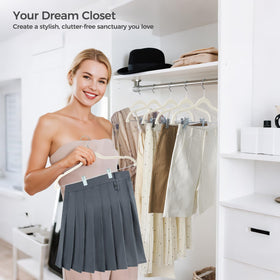 In-closet arrangement shows space-saving benefits of House Day hangers