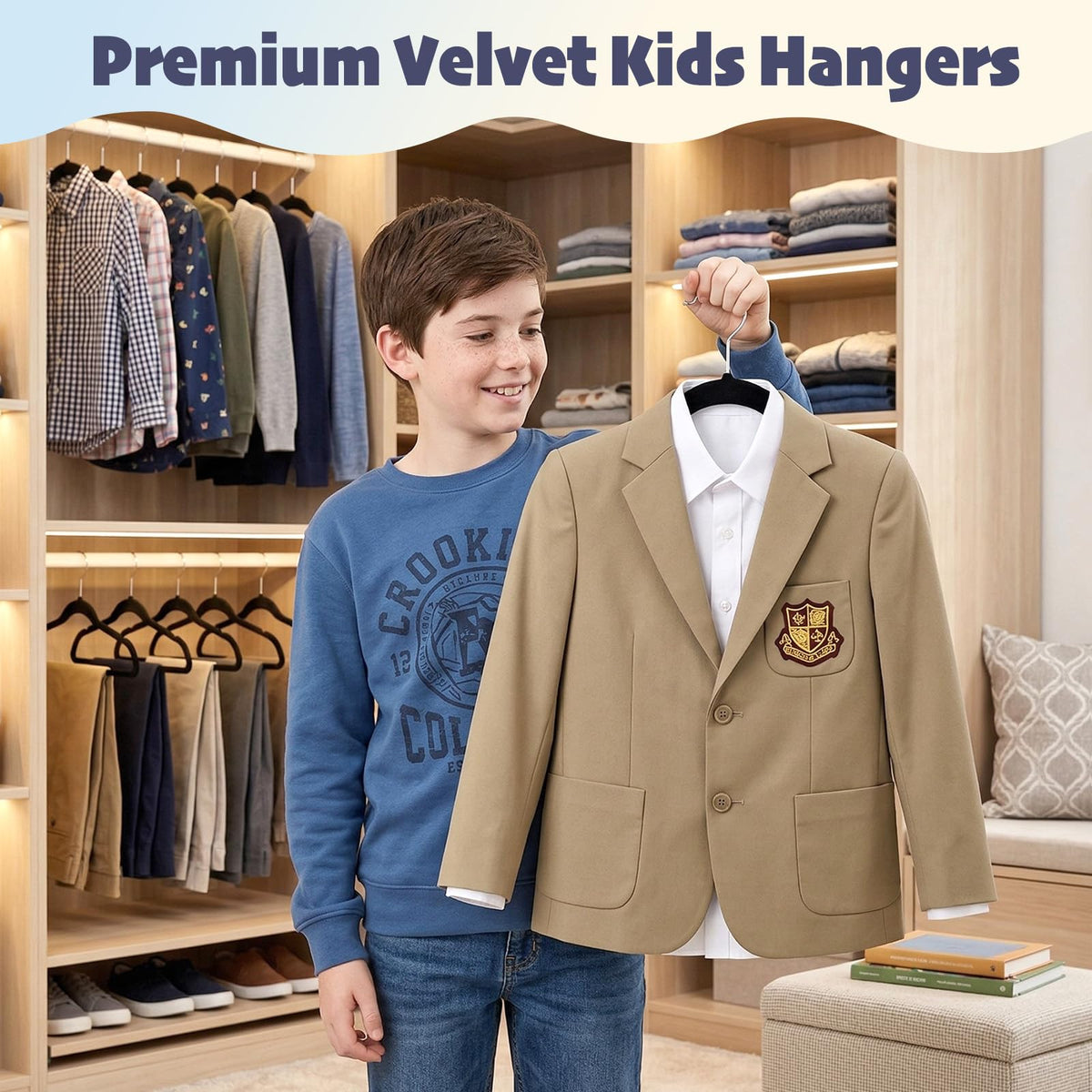 House Day velvet hangers close-up non-slip coating keeps outfits in place